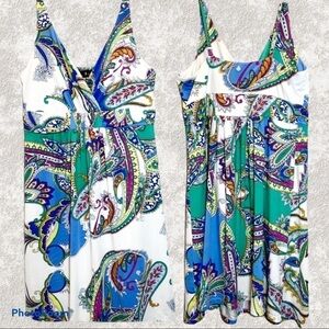 NEESHA Colorful Paisley Stretchy Mini Halter Dress,‎ Size M/L